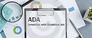 Paper with Americans with Disabilities Act ADA