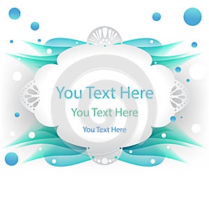 Paper aquamarine hite abstract template