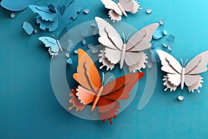 paper art Butterfly pack blank background Generative AI