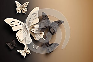 paper art Butterfly pack blank background Generative AI photo