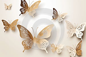 paper art Butterfly pack blank background Generative AI photo