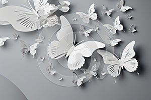 paper art Butterfly pack blank background Generative AI photo