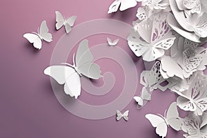 paper art Butterfly pack blank background Generative AI photo