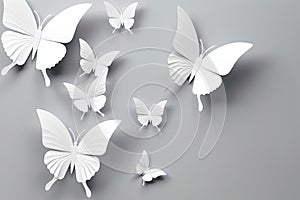 paper art Butterfly pack blank background Generative AI photo