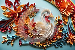 Paper Art Gobble: Quilling and Cut Illustration for Thanksgiving