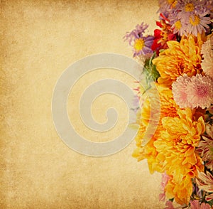 Paper with autumn flowers