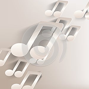 Paper background with music web icon,flat design