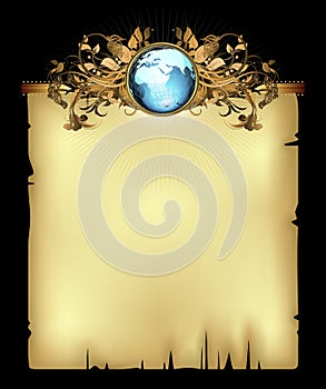 Paper background with world