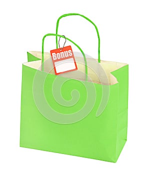 Paper bag and blank price tag