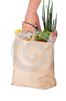 Paper bag with food