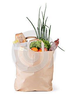 Paper bag with food