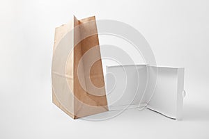 Paper bag for food products. fast food packaging