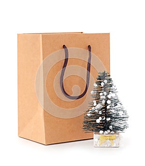 Paper bag, gifts on a white background isolated