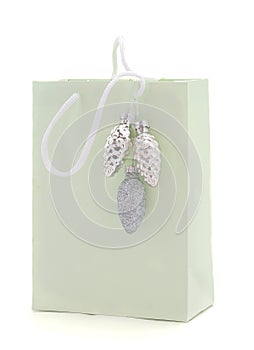 Paper bag, gifts on a white background isolated
