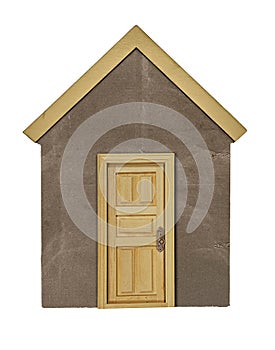 Paper Bag House with Brass doorknob