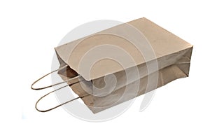 Paper bag isolated on white background