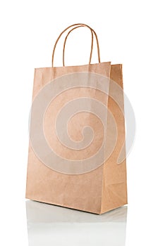 Paper bag isolated on a white background with clipping path