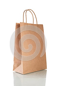 Paper bag isolated on a white background with clipping path