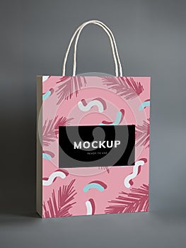 Colorful shopping paper bag mockup photo