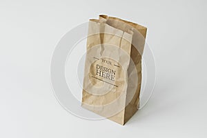 Paper bag mockup isolated background