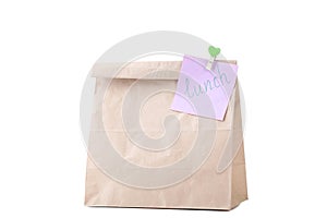 Paper bag with school lunch