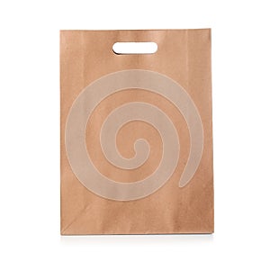 Paper bag on white background. Food delivery service