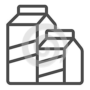 Paper bags of dairy products line icon, dairy products concept, dairy product box sign on white background, Milk Carton