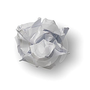 Paper ball isolated on white with clipping path in