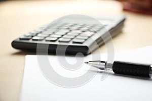 Paper ball pen and calculator