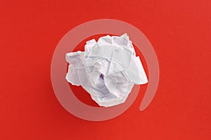 Paper Ball on Red Background