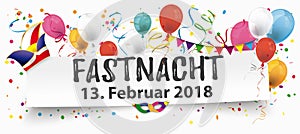 Paper Banner Balloons Jesters Cap Fastnacht 2018
