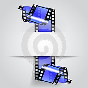 Formato publicitario destinado principalmente su uso en sitios web azul ondulado tira de fotogramas de película 