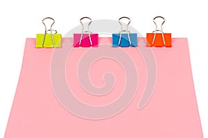 Paper binded by four clips