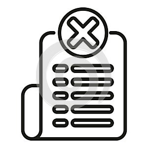 Paper blacklist icon outline vector. Virus message