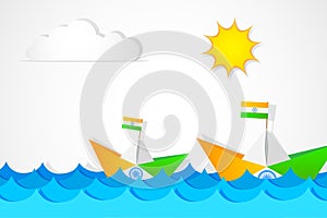 Paper Boat in Indian Flag color