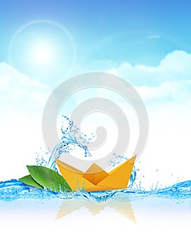 Paper Boat in Water