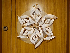 Paper border to decorate the door at Christmas and other holidays photo
