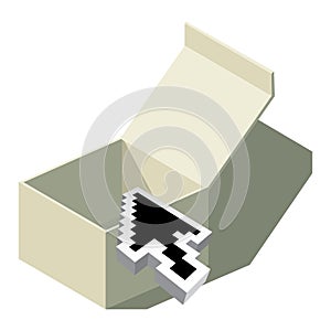 Paper box with arrow