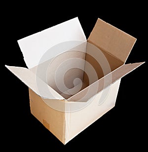 Paper box on black background