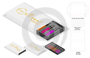 Paper box shape for lipsticks package dieline