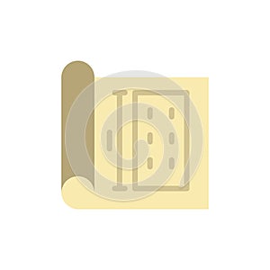 Paper building drawing icon. Simple color vector elements of architecture icons for ui and ux, website or mobile application