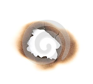 Paper burn mark stain isolated