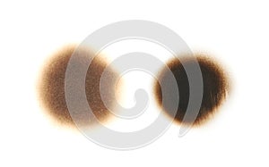 Paper burn mark stain isolated