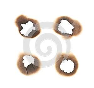 Paper burn mark stain isolated