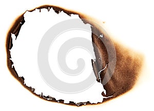 Paper with burnt hole