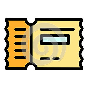 Paper bus ticket icon color outline vector