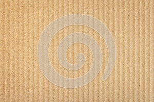 Paper cardboard background. Natural corrugated carton sheet. Kraft cardboard texture with vertical stripes