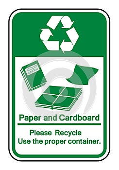 Paper and Cardboard Recycle Symbol Sign ,Vector Illustration, Isolate On White Background Label .EPS10