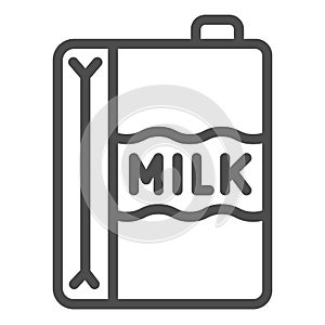 Paper carton of milk line icon, dairy products concept, dairy product box sign on white background, Milk Carton icon in