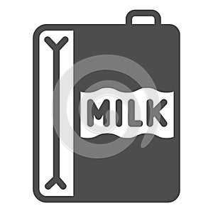 Paper carton of milk solid icon, dairy products concept, dairy product box sign on white background, Milk Carton icon in